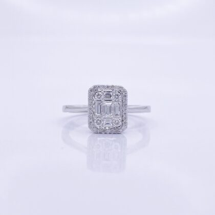 Square Diamond Engagement Ring