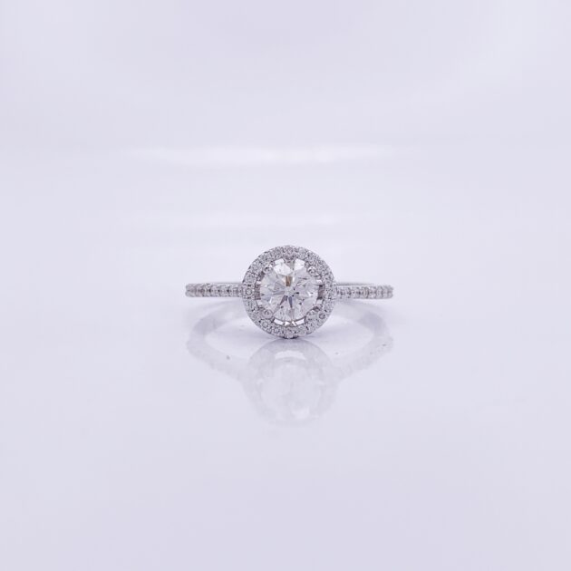 Halo Solitaire Diamond Engagement Ring